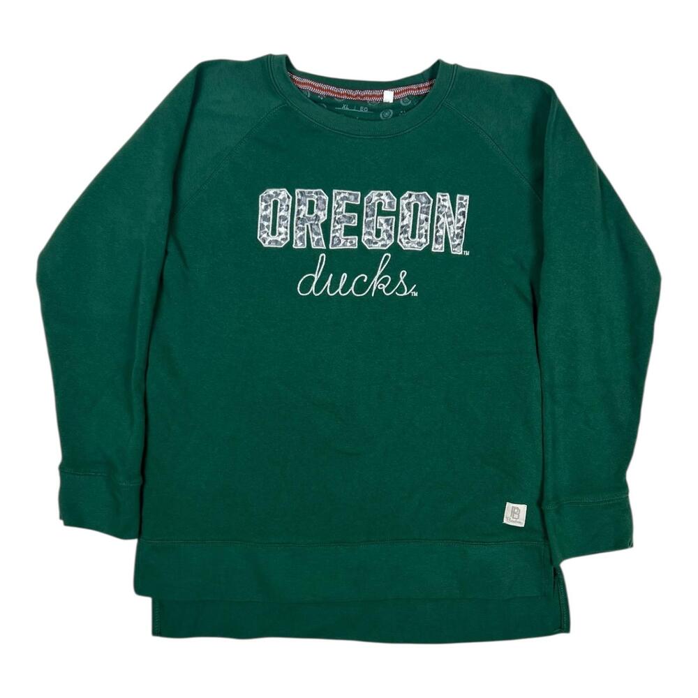 Oregon Ducks Sweatshirt Womens XL Green NCAA Football Pressbox Crewneck Pullover
